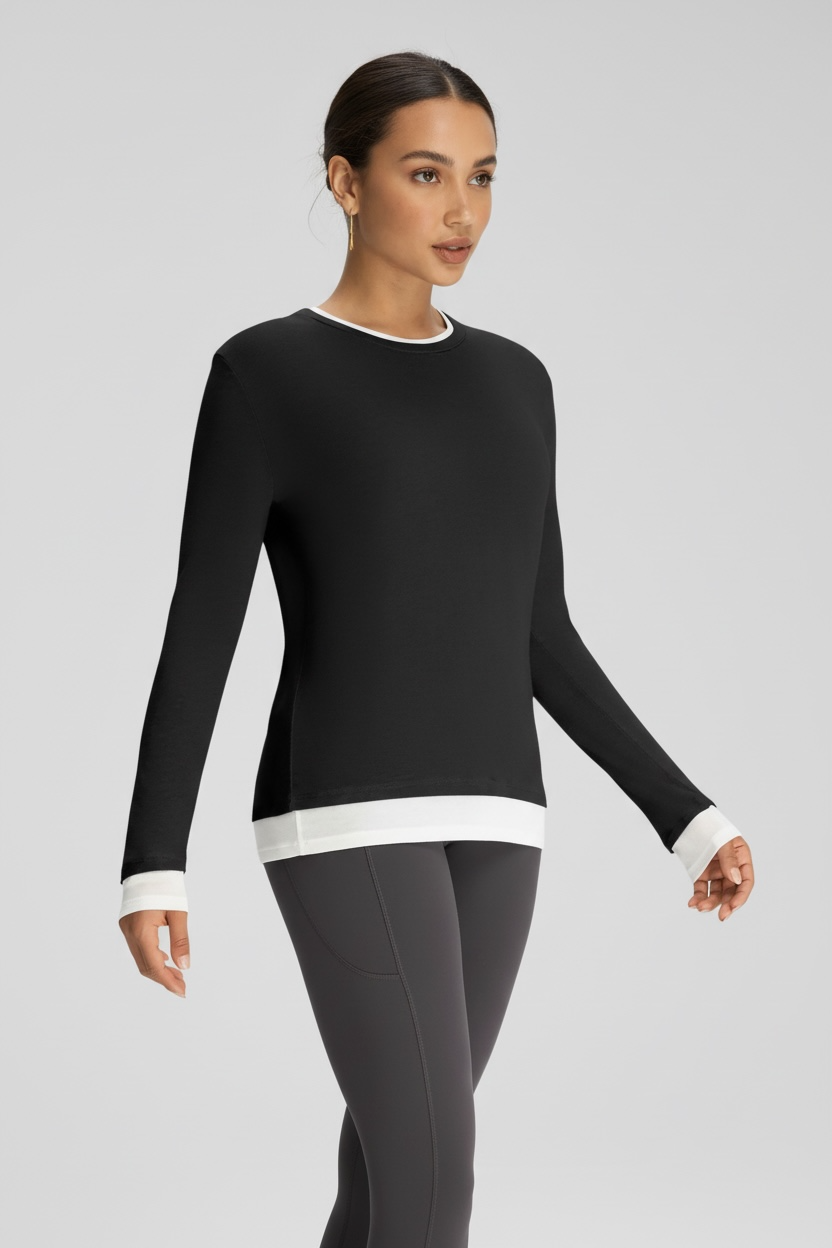 Breezy Eco-Friendly Duet Layer Wool Long Sleeve Tee